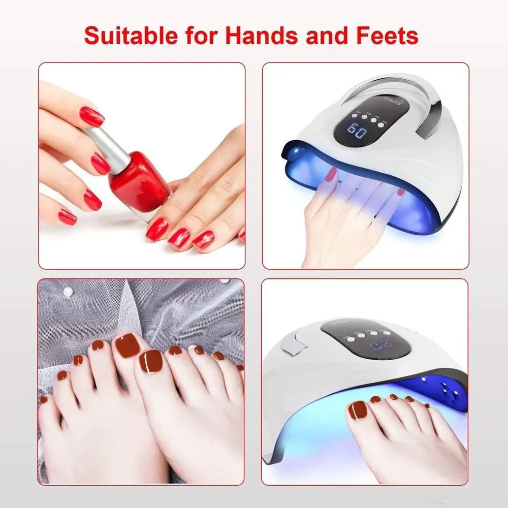UV LED Nail Lamp 120W High Power Nail Dryer for Gel Nail Polish with 4 Timer Set